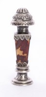 Lot 258 - A silver-mounted tortoiseshell seal
