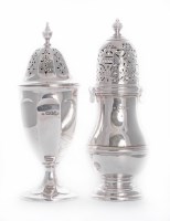 Lot 191 - A silver sugar caster