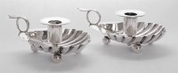 Lot 193 - A pair of Victorian silver chambersticks
