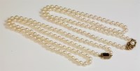 Lot 468 - Two single row uniform cultured pearl necklaces