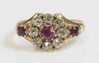 Lot 357 - An early Victorian ruby and diamond cluster ring