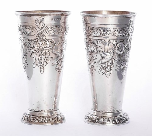 Lot 59 - A pair of silver vases