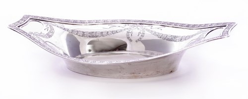 Lot 41 - A Continental metalwares two-handled dish