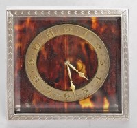 Lot 212 - A silver-mounted and tortoiseshell timepiece