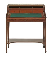 Lot 444 - An Edwardian mahogany tambour front bureau de dame