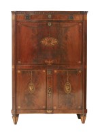 Lot 449 - A mahogany inlaid secrétaire à abattant