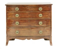 Lot 453 - A Regency mahogany and line inlaid bow front chest