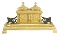 Lot 110 - A gilt bronze inkstand