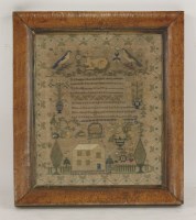 Lot 182 - A Victorian needlework sampler