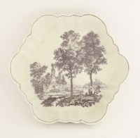 Lot 26 - A rare Worcester purple-printed Teapot Stand