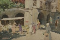 Lot 233 - William Herbert Allen (1863-1943)
FIGURES IN A CONTINENTAL MARKETPLACE
Signed l.l.