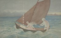 Lot 234 - Simeon Solomon (1840-1905)
CHRIST ASLEEP ON THE SEA OF GALILEE
Signed with initials and dated 1887 l.r.