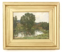 Lot 300 - James Whitelaw Hamilton RSA RSW (1860-1932)
CHILDREN PADDLING IN A RIVER