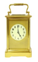 Lot 322 - A giant French brass carriage clock