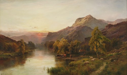 Lot 266 - Alfred de Breanski Snr. (1852-1928)
'THE SILENT OF TYN-Y-GROES' 
Signed l.l.