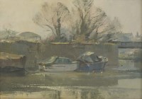 Lot 311 - Trevor Chamberlain (b.1933)
'MOORED CRAFT