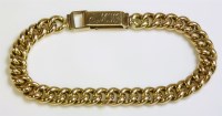 Lot 367 - A cased gold hollow curb link chain bracelet