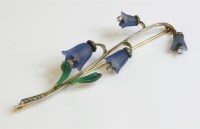 Lot 400 - An Austrian frosted glass and diamond bluebell brooch