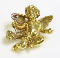 Lot 435 - An Austrian gold putto brooch