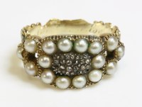 Lot 292 - A late Georgian diamond and split pearl memorial ring