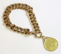 Lot 368 - A two row hollow curb link chain bracelet