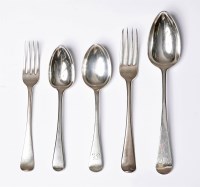 Lot 83 - A quantity of Georgian and later silver flatware