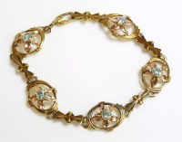 Lot 489 - An American two colour gold blue zircon bracelet