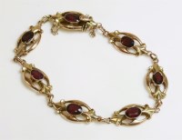 Lot 491 - An Edwardian garnet bracelet