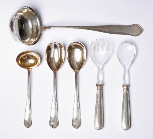 Lot 43 - A Swiss silver flatware service