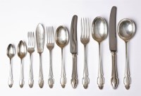 Lot 152 - A silver chippendale pattern flatware service