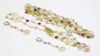 Lot 600 - An 18ct gold cultured freshwater pearl and gemstone 'Paradise' pearl necklace