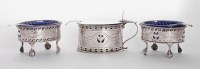 Lot 164 - A pair of George III silver salts and salt spoons
