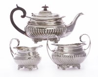 Lot 170 - A silver three-piece teaset