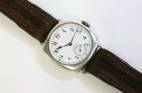 Lot 534 - A gentleman's sterling silver Longines mechanical strap watch