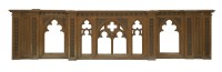Lot 482 - A Victorian 'Gothic' pitch pine breakfront carved altar front