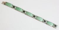 Lot 37 - A Norwegian silver enamel plaque bracelet