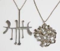 Lot 49 - A sterling silver modernist pendant