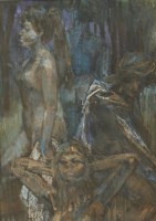 Lot 410 - Maurice Mann (1921-1997)
BATHERS AT NIGHT
Signed with initials l.r.