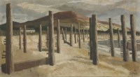 Lot 412 - John Stops (20th century)
A BEACH WITH DEFENSIVE POLES