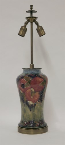 Lot 120 - A Moorcroft 'Pomegranate' table lamp