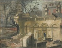 Lot 389 - Olga Lehmann (1912-2001)
'LUXBOROUGH LODGE DEMOLITION' 
Signed l.l.