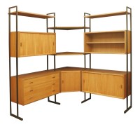 Lot 712 - A Staples corner teak 'Ladderax' wall unit