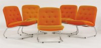 Lot 663 - Eleven chrome cantilever chairs