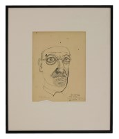 Lot 311 - Sir Eduardo Paolozzi RA (1924-2005)  FW
HEAD OF IGOR SIKORSKY 
Inscribed 'Igor Sikorsky From Time' and dated July 27th 1954/5 in pen and ink
