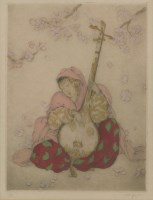 Lot 266 - Elyse Ashe Lord (1900-1971)
A MUSICIAN
Hand coloured etching