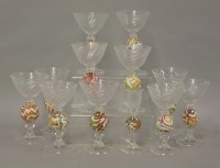 Lot 174 - Eleven Jonathan Harris Isle of Wight wine goblets