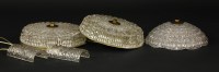 Lot 702 - A pair of moulded glass lights