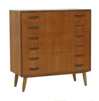 Lot 638 - A teak six-drawer chest