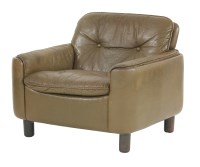 Lot 641 - A Norwegian green leather armchair