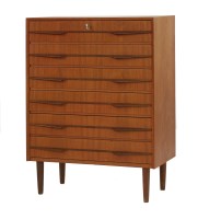Lot 684 - A Danish teak six-drawer chest